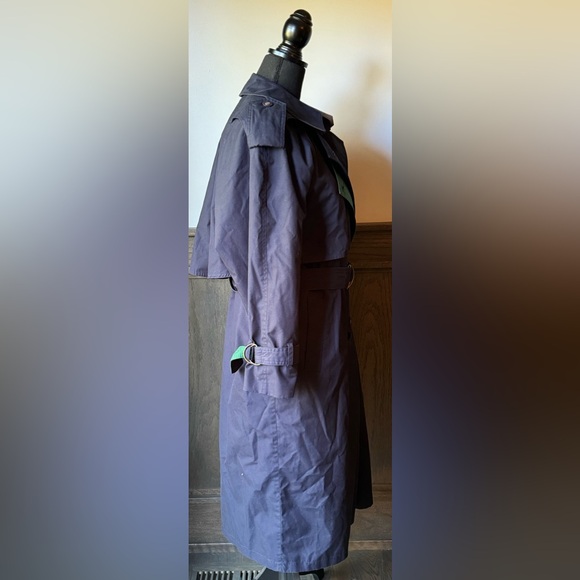 Misty harbor navy and green plain trench coat with removable liner size 8 - Picture 10 of 12